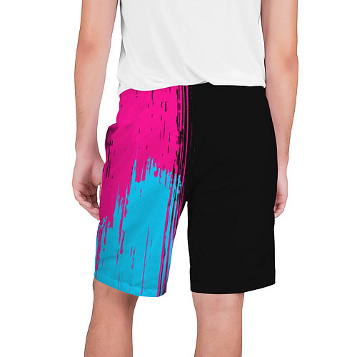 Мужские шорты PSG - neon gradient: по-вертикали / 3D-принт – фото 2