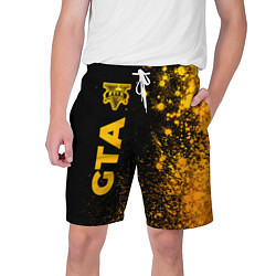 Шорты на шнурке мужские GTA - gold gradient: по-вертикали, цвет: 3D-принт