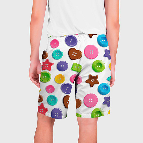 Мужские шорты Разноцветные пуговицы - паттерн / 3D-принт – фото 2