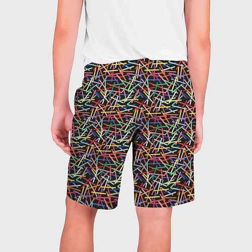Мужские шорты Палочки разноцветные / 3D-принт – фото 2