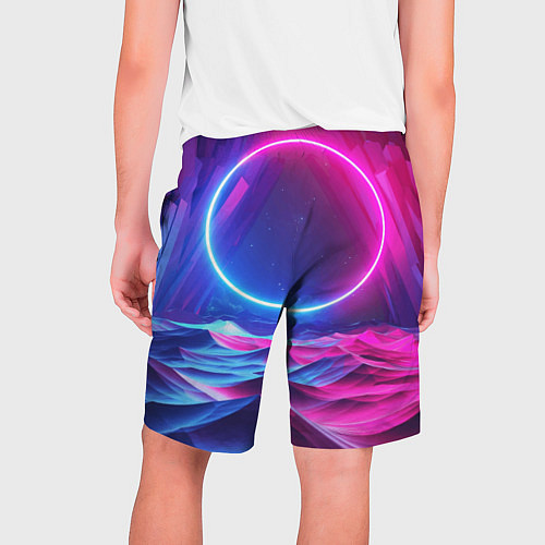 Мужские шорты Круг и разноцветные кристаллы - vaporwave / 3D-принт – фото 2