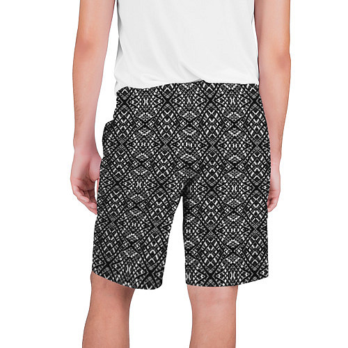 Мужские шорты Черно-белый геометрический узор Скандинавия / 3D-принт – фото 2