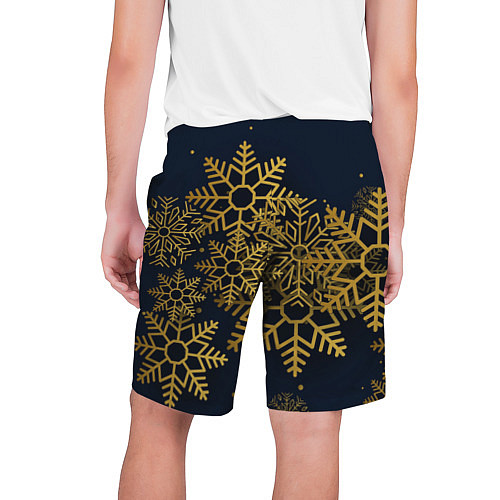 Мужские шорты Золотые снежинки / 3D-принт – фото 2