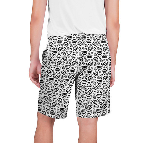 Мужские шорты Улыбка пианиста, узор на белом фоне / 3D-принт – фото 2