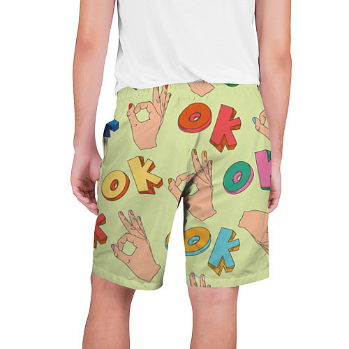 Мужские шорты Emoji ok / 3D-принт – фото 2