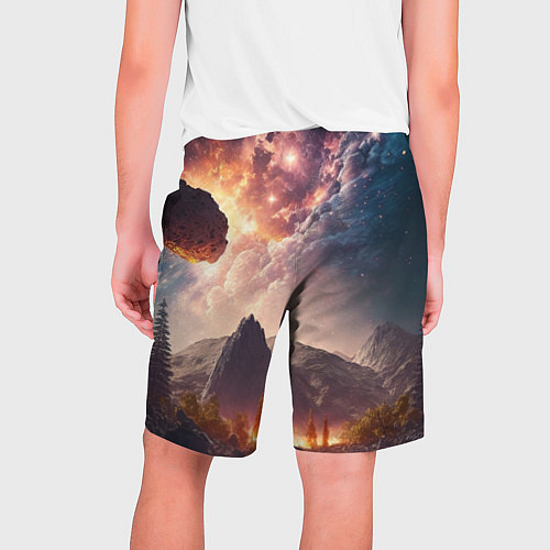 Мужские шорты Млечный Путь, как небесное творение над ландшафтом / 3D-принт – фото 2