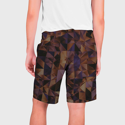 Мужские шорты Стеклянная тёмная геометрическая текстура / 3D-принт – фото 2