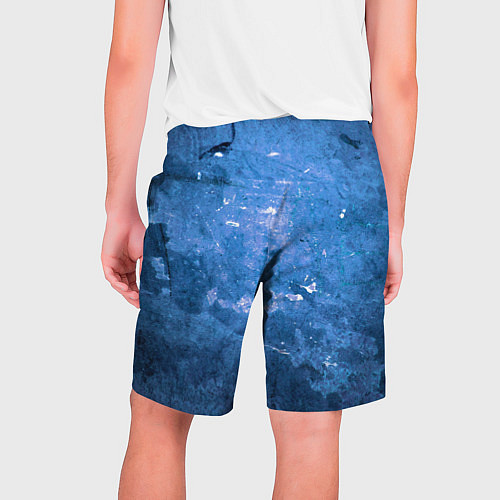 Мужские шорты Тёмно-синяя абстрактная стена льда / 3D-принт – фото 2