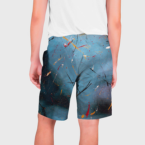 Мужские шорты Тёмно-синий абстрактный туман и краски / 3D-принт – фото 2