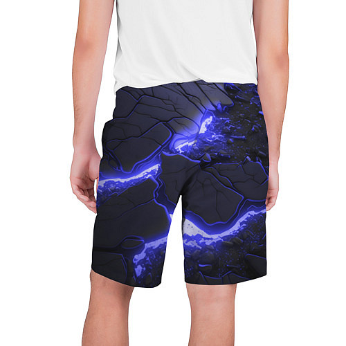 Мужские шорты Красивая синяя неоновая лава / 3D-принт – фото 2