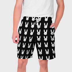 Шорты на шнурке мужские Bunny pattern black, цвет: 3D-принт