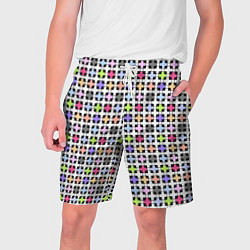 Шорты на шнурке мужские Разноцветный геометрический рисунок, цвет: 3D-принт