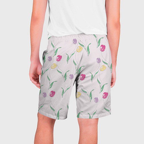 Мужские шорты Цветут тюльпаны / 3D-принт – фото 2