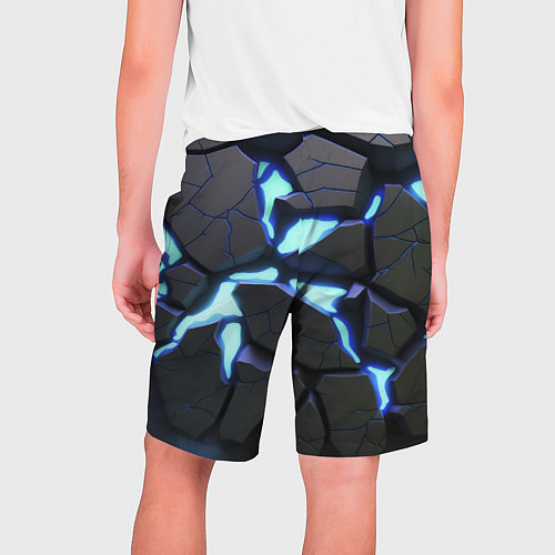 Мужские шорты Голубая светящаяся неоновая лава / 3D-принт – фото 2