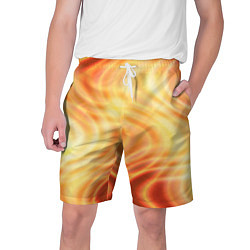 Шорты на шнурке мужские Абстрактные оранжево-жёлтые солнечные волны, цвет: 3D-принт