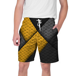 Шорты на шнурке мужские Желтая текстурная линия, цвет: 3D-принт
