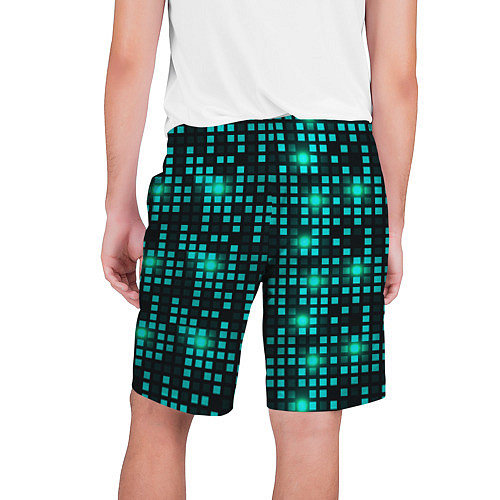 Мужские шорты Светящиеся неоновые квадраты / 3D-принт – фото 2