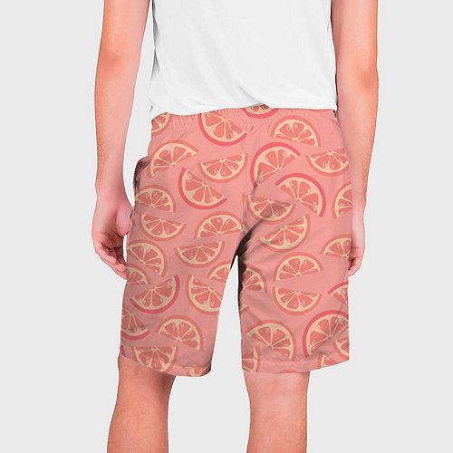 Мужские шорты Цитрусовые дольки - розовый паттерн / 3D-принт – фото 2