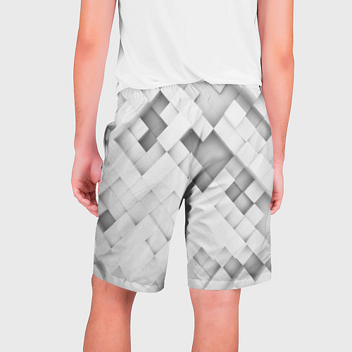 Мужские шорты Серые кубы на белом / 3D-принт – фото 2