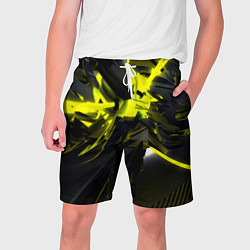 Шорты на шнурке мужские Yellow gold abstraction, цвет: 3D-принт