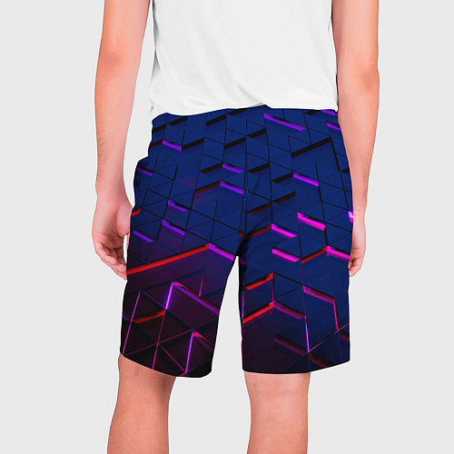 Мужские шорты Неоновые треугольники с подсветкой / 3D-принт – фото 2