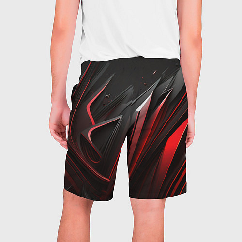 Мужские шорты Объемные красные и черные полосы / 3D-принт – фото 2