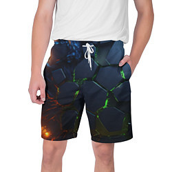 Шорты на шнурке мужские Взрыв плит, цвет: 3D-принт