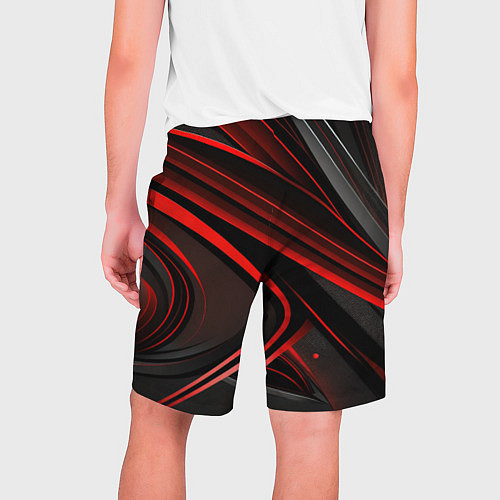 Мужские шорты Black and red abstract / 3D-принт – фото 2