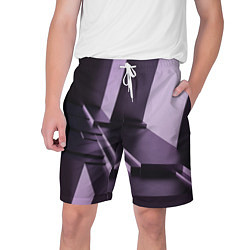 Шорты на шнурке мужские Фиолетовая геометрия, цвет: 3D-принт