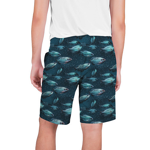 Мужские шорты Текстура из рыбок / 3D-принт – фото 2