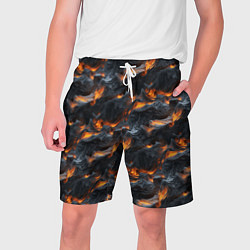 Шорты на шнурке мужские Огненные волны - pattern, цвет: 3D-принт