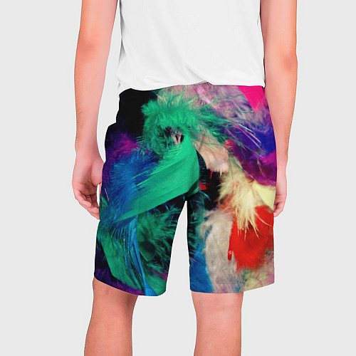 Мужские шорты Неоновые перья павлина / 3D-принт – фото 2