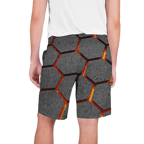 Мужские шорты Металлические плиты и лава / 3D-принт – фото 2