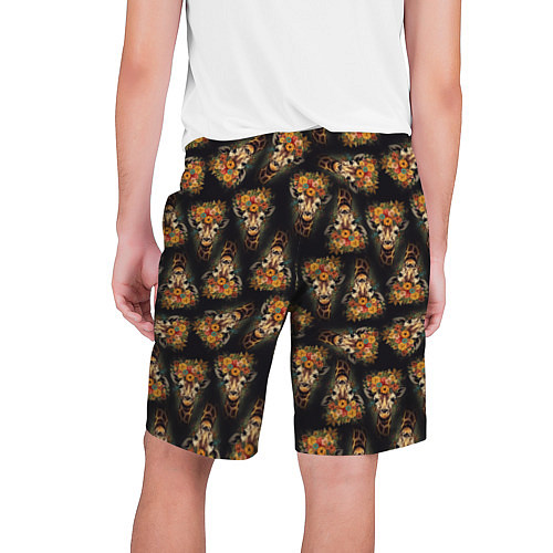 Мужские шорты Паттерн жираф с цветами: арт нейросети / 3D-принт – фото 2