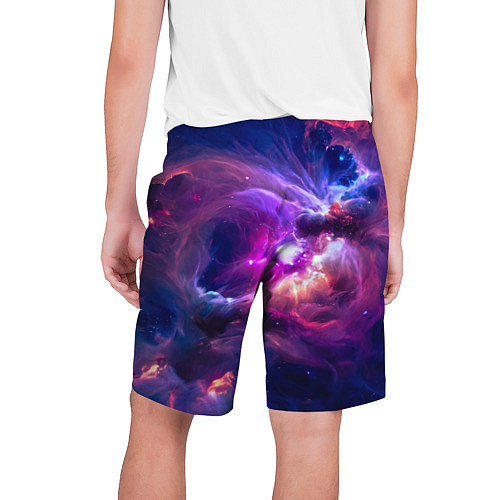 Мужские шорты Небула в космосе в фиолетовых тонах - нейронная се / 3D-принт – фото 2