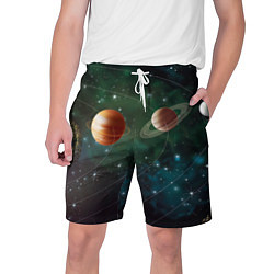 Шорты на шнурке мужские Планетная система, цвет: 3D-принт