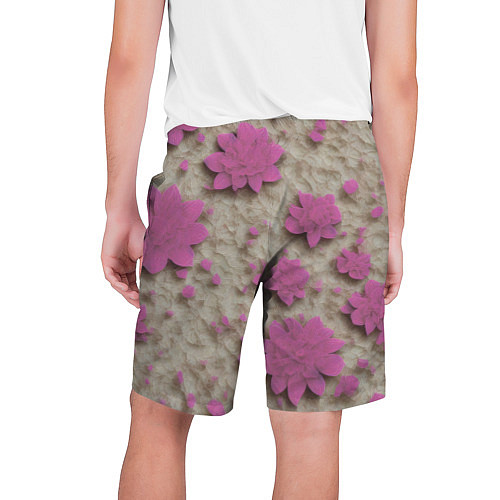 Мужские шорты Розовые цветы объемные / 3D-принт – фото 2