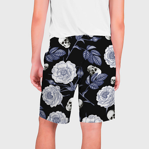 Мужские шорты Черепа с розами / 3D-принт – фото 2