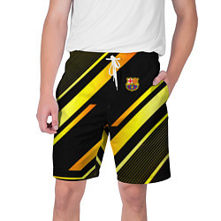 Шорты на шнурке мужские ФК Барселона эмблема, цвет: 3D-принт