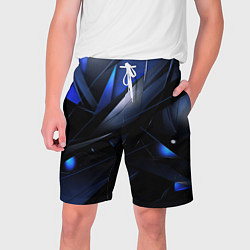 Шорты на шнурке мужские Blue black background, цвет: 3D-принт
