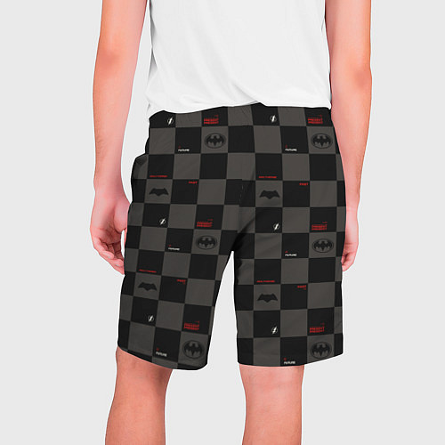 Мужские шорты Flash and Batman pattern squares / 3D-принт – фото 2