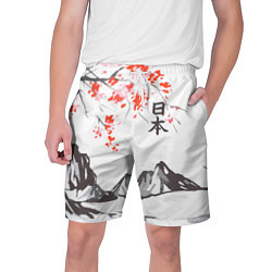 Мужские шорты Цветущая сакура и солнце - Япония