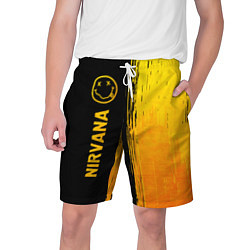 Шорты на шнурке мужские Nirvana - gold gradient: по-вертикали, цвет: 3D-принт