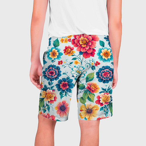 Мужские шорты Цветочный узор красивый / 3D-принт – фото 2