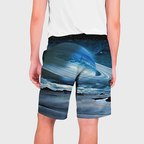 Мужские шорты Падение Сатурна - пейзаж / 3D-принт – фото 2