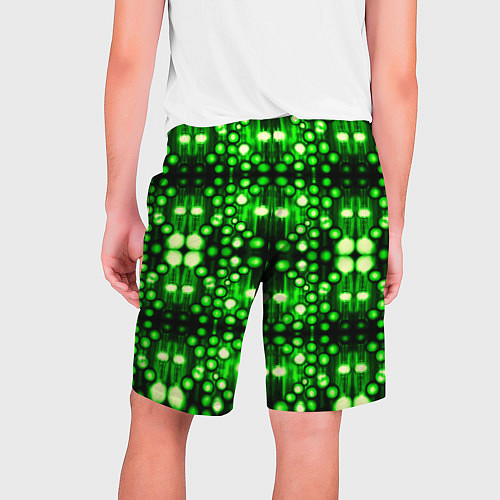 Мужские шорты Ярко-зелёный точечный узор / 3D-принт – фото 2
