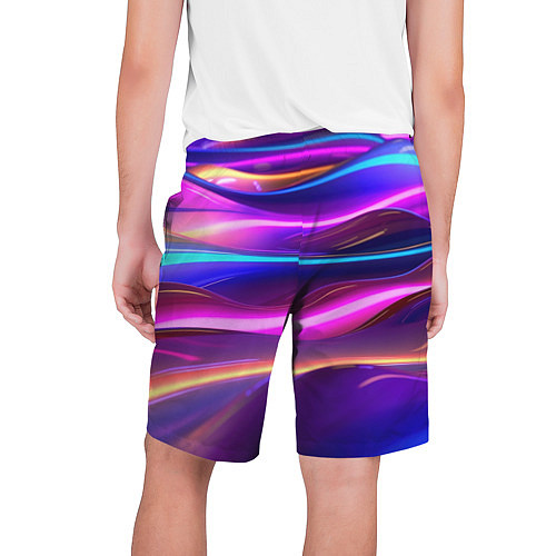 Мужские шорты Неоновые волны / 3D-принт – фото 2