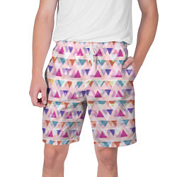 Шорты на шнурке мужские Цветные треугольники, цвет: 3D-принт