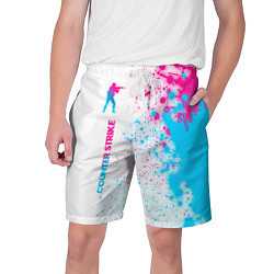 Шорты на шнурке мужские Counter Strike neon gradient style: по-вертикали, цвет: 3D-принт