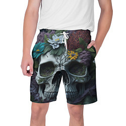 Шорты на шнурке мужские Садовый череп, цвет: 3D-принт